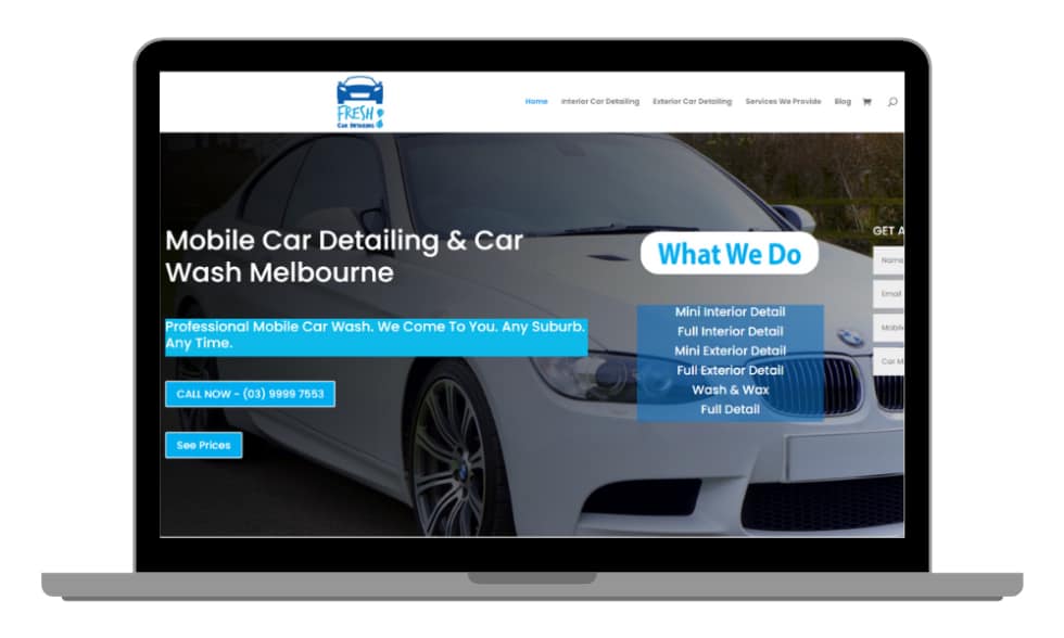 Our website design client Melbourne, Victoria (Mt Waverley VIC) - Fresh Car Detailing Melbourne - freshcardetailing.com.au