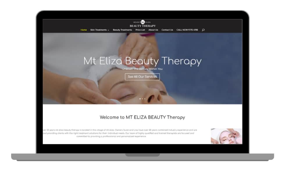 Our Web Design Client in Melbourne - mtelizabeautytherapy.com.au